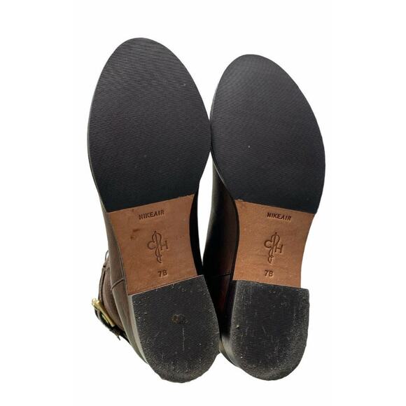 COLE HAAN NikeAir Leather Suede Buckle Knee High Boots Size 7 Riding Western - Picture 10 of 12